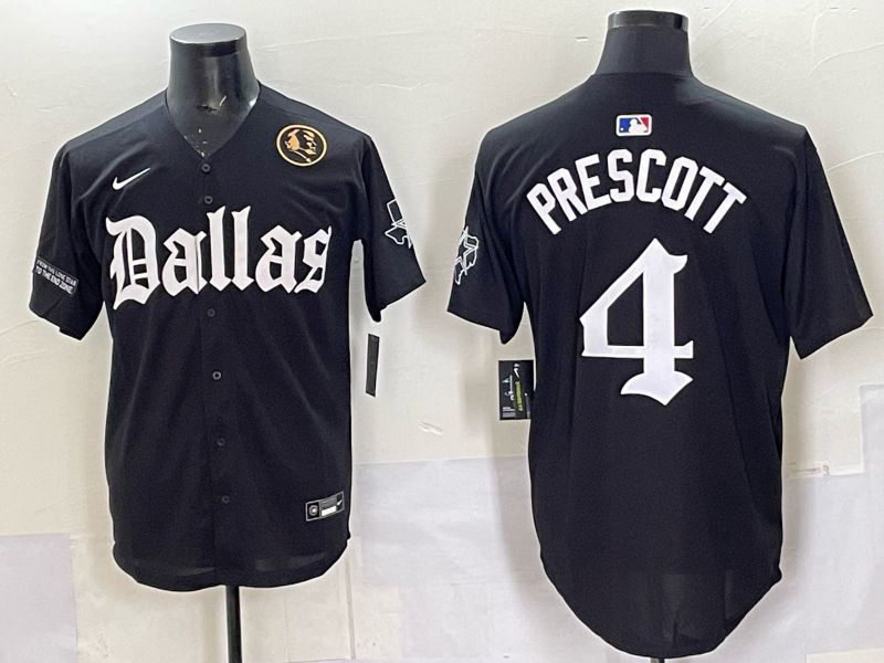 Men 2025 Nike Dallas Cowboys #4 Prescott Black 5th generation Joint Name Limited NFL Jersey 013->dallas cowboys->NFL Jersey